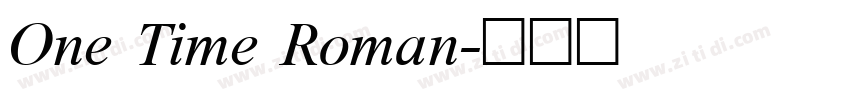 One Time Roman字体转换